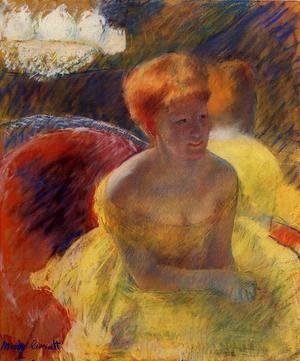 Mary Cassatt - At The Theater Aka Lydia Cassatt Leaning On Her Arms  Seated In A Loge