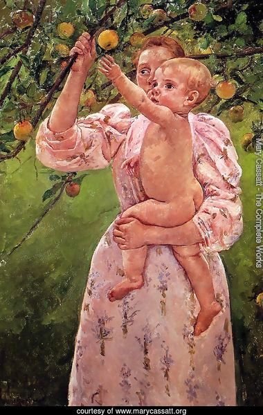 Baby Reaching For An Apple Aka Child Picking Fruit