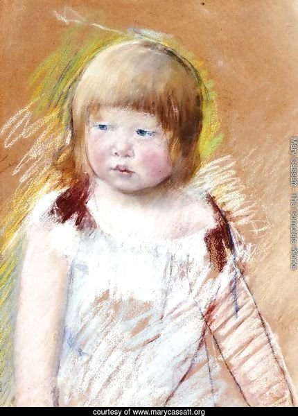 Child With Bangs In A Blue Dress