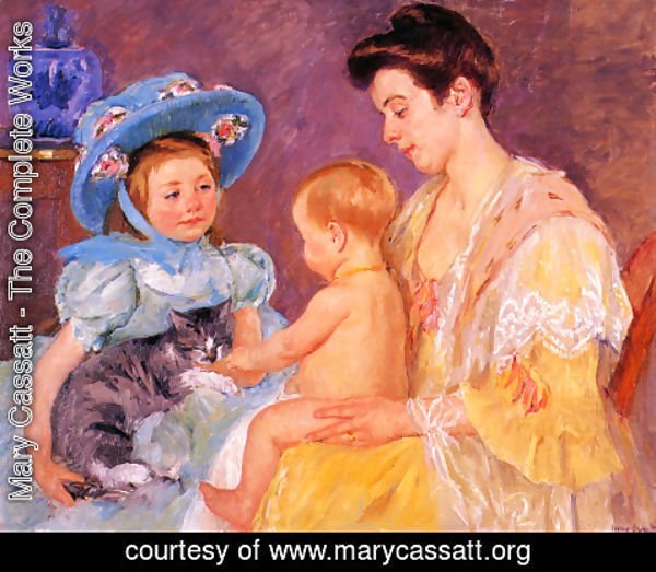 Mary Cassatt - Children Playing With A Cat