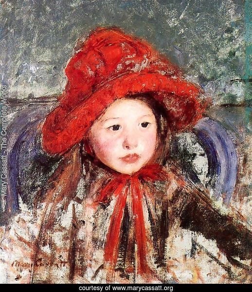 Little Girl In A Large Red Hat