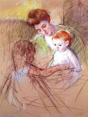Mary Cassatt - Mother And Daughter Looking At The Baby