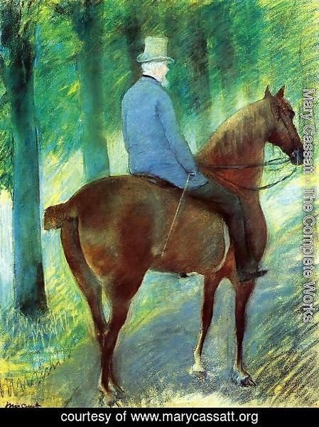 Mary Cassatt - Mr Robert S Cassatt On Horseback