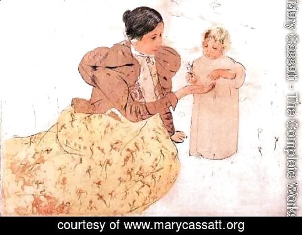 Mary Cassatt - Picking Daisies In A Field