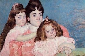 Mary Cassatt - Portrait Of Madame A  F  Aude And Her Two Daughters