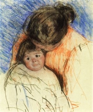 Mary Cassatt - Sketch Of Mother Looking Down At Thomas