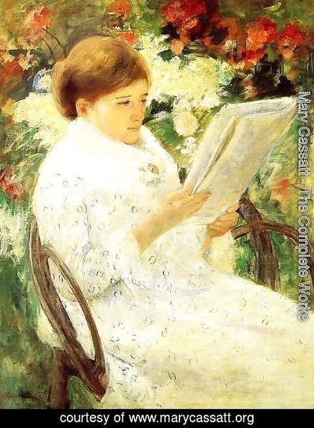 Mary Cassatt - Woman Reading In A Garden