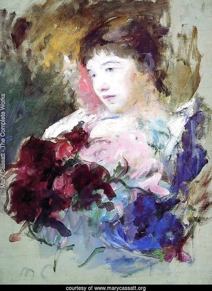 Young Girl Holding A Loose Bouquet
