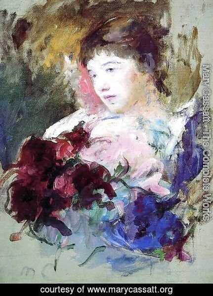 Mary Cassatt - Young Girl Holding A Loose Bouquet